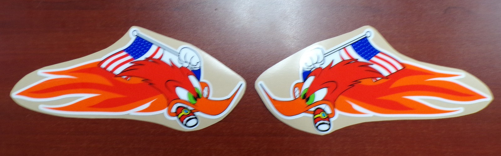 HONDA OLD SCHOOL USA MADE FLAG CORRECT WOODY WOODPECKER GRAPHIC STICKER CIGAR