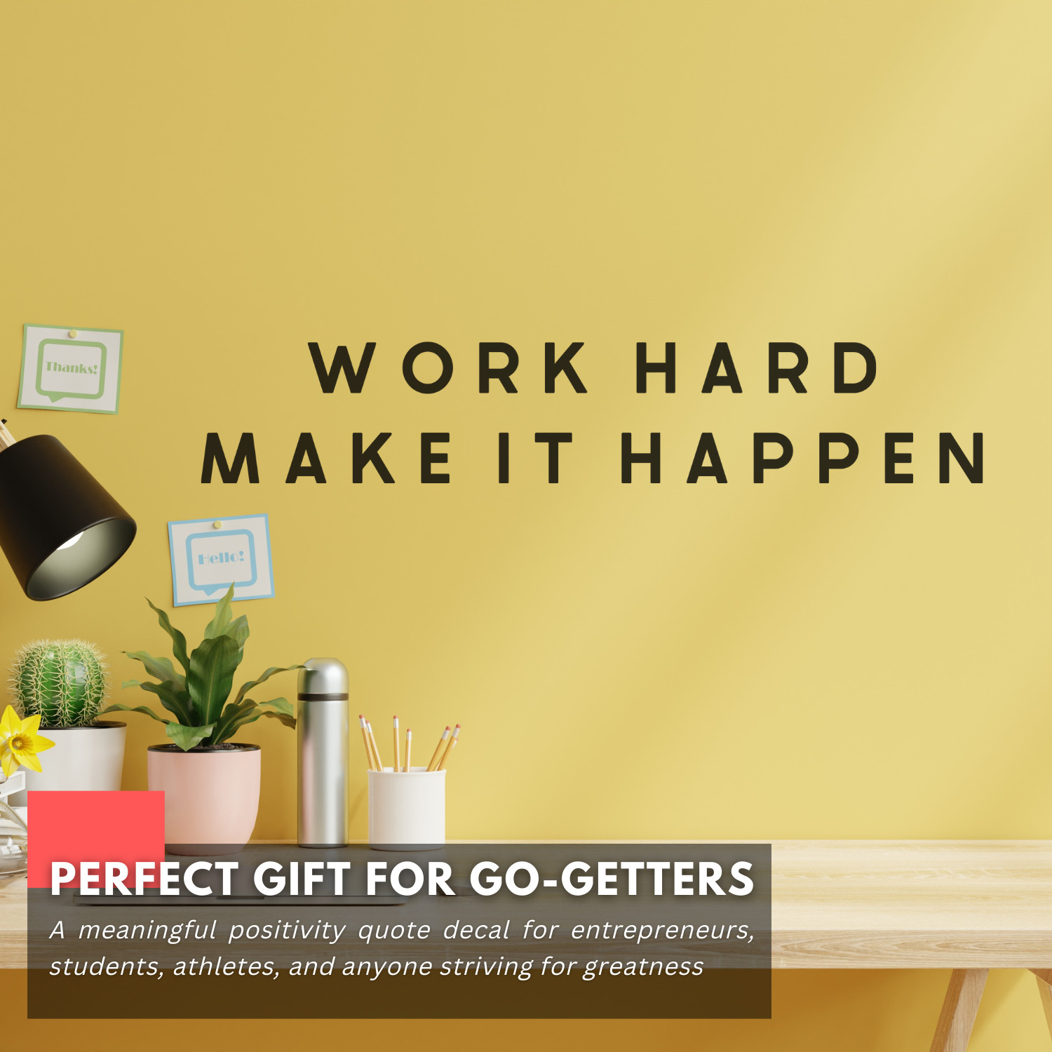 Work Hard Motivational Inspirational Wall Decal Sticker Vinyl Quote Home Decor