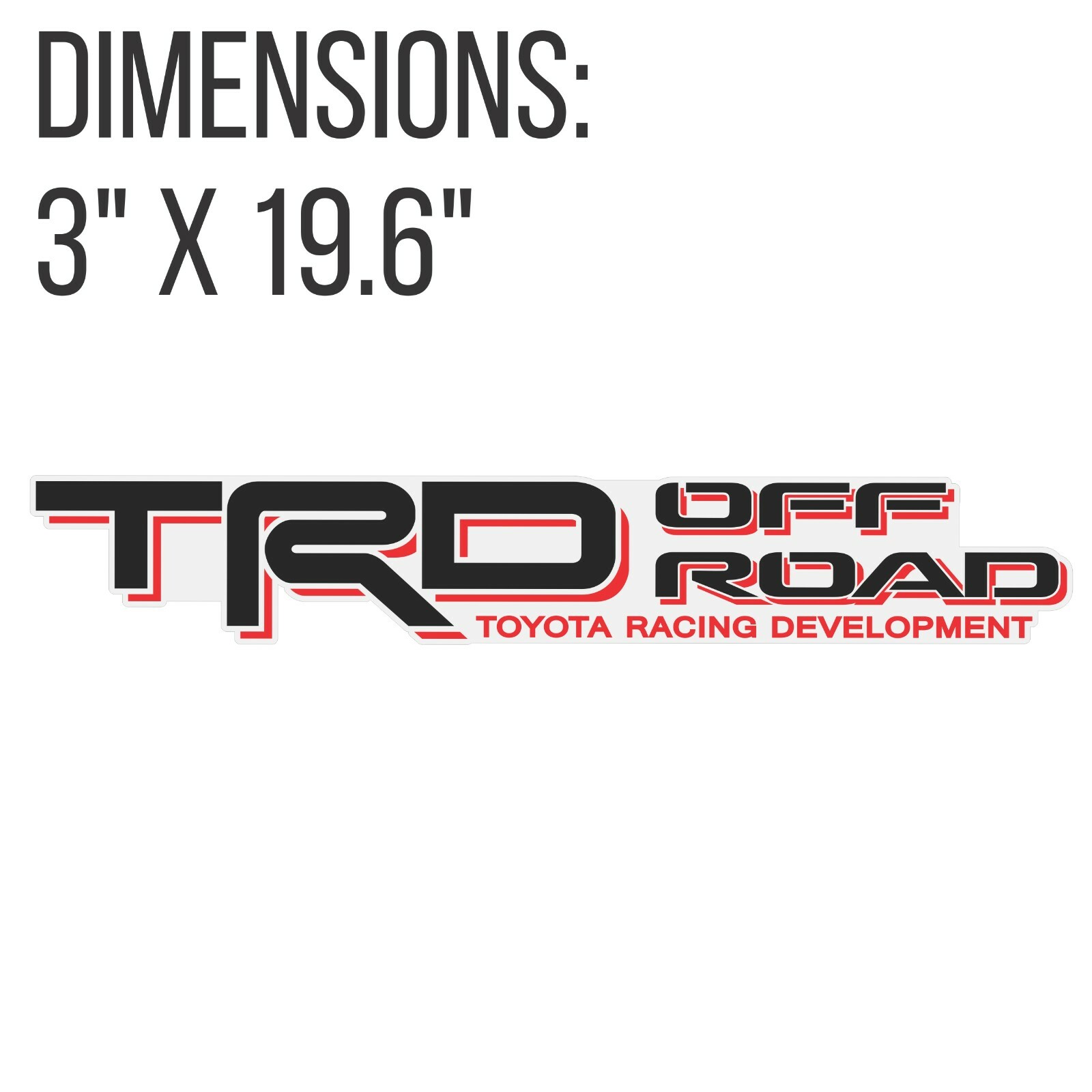 TRD OFF ROAD TOYOTA RACING DEVELOPMENT Truck Decal Set of 2 Clear Vinyl Sticker