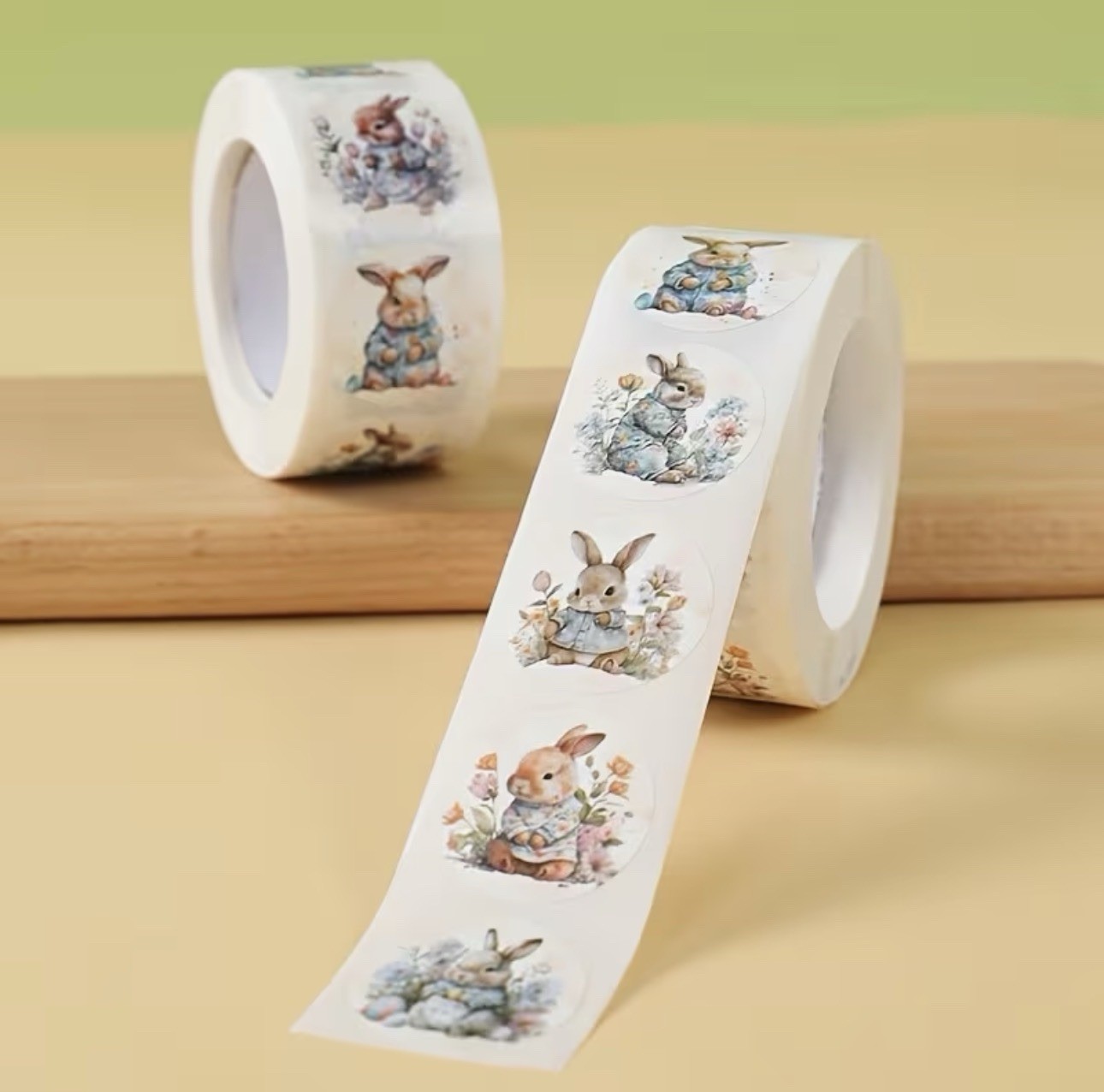 500 PCS PACK ROLL – RETRO VTG EASTER BUNNY RABBIT 1” INCH STICKER DECAL SET