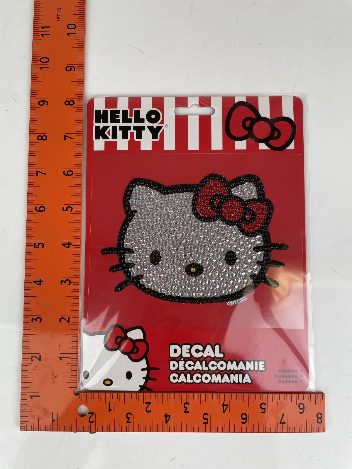 Licensed Sanrio Hello Kitty Full Bling Sticker Auto Home Office Luggage 2 pak