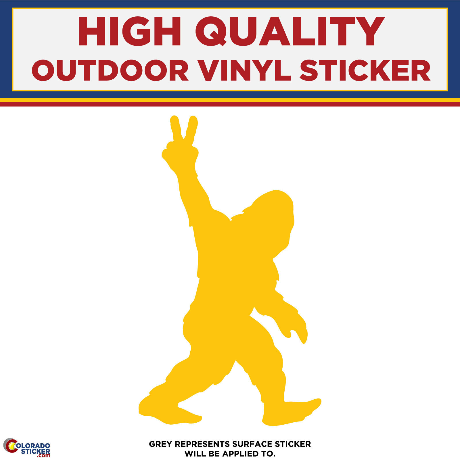 Big Foot with Peace sign, Die Cut High Quality Vinyl Stickers