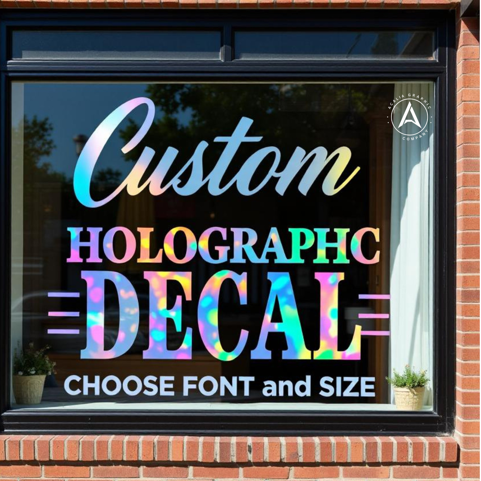 Holographic Name Personalized Decal Sticker, Custom Vinyl Lettering Text decal
