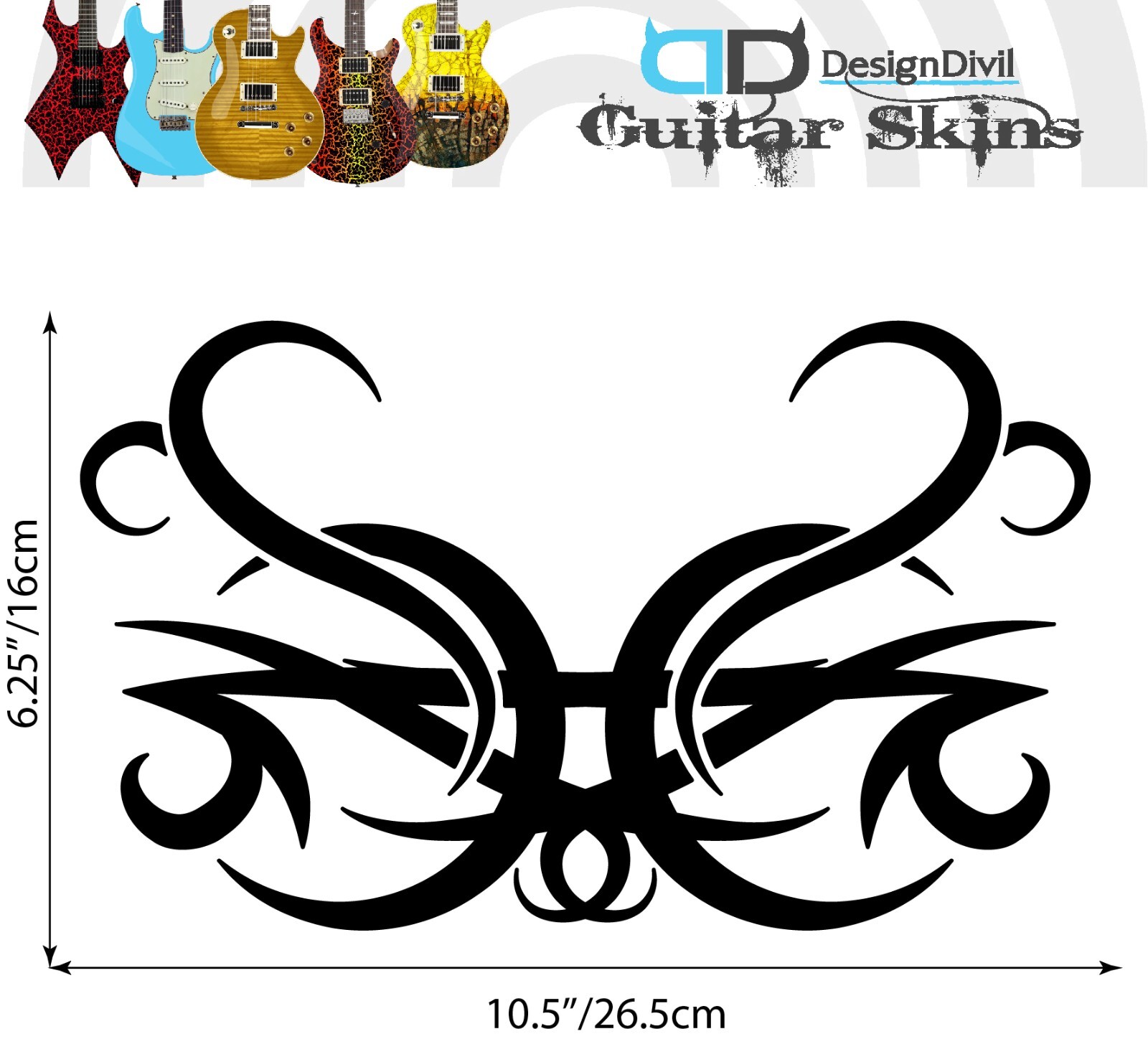 Customized Tribal War Decal Sticker for Guitars & Basses 6 Colour Options