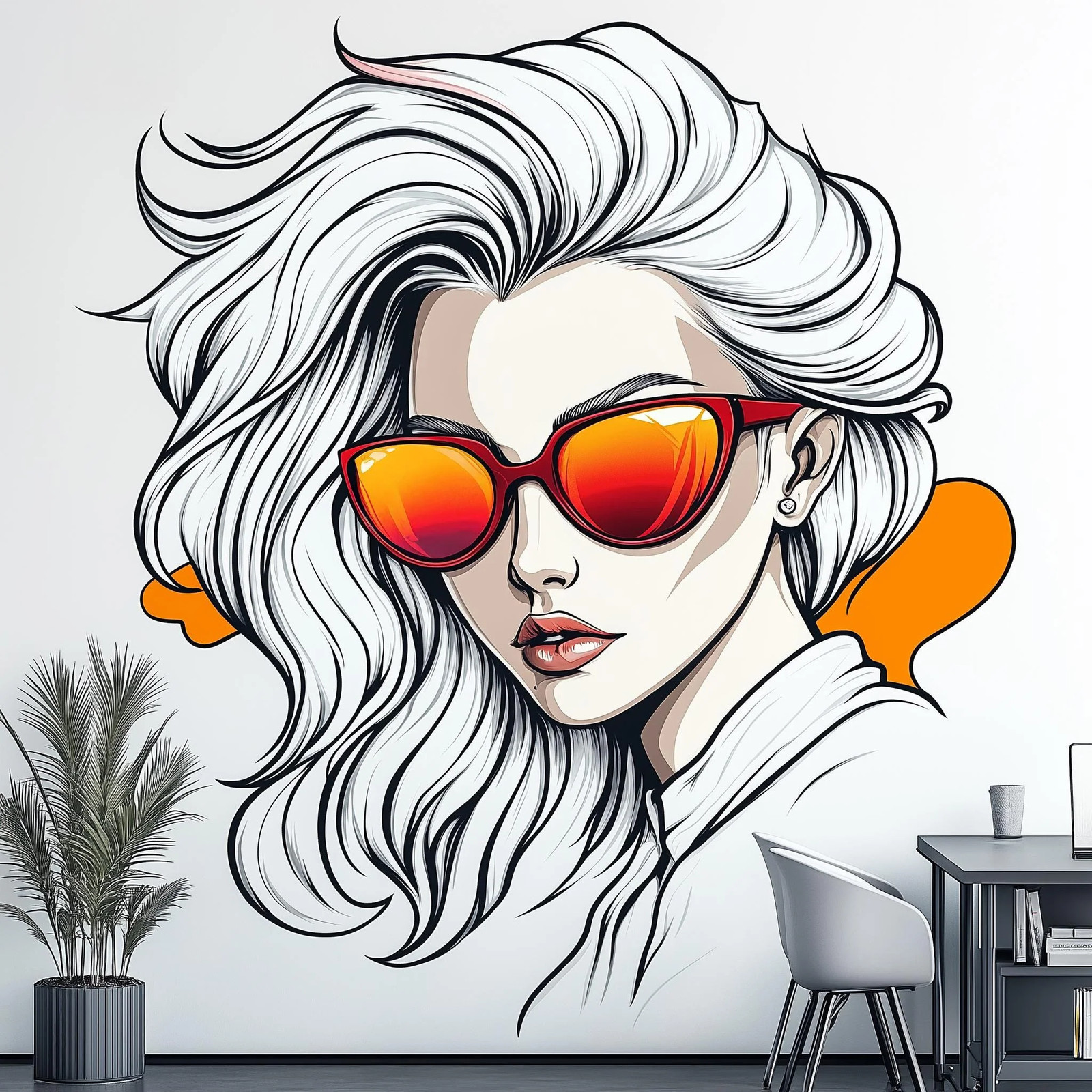 Cool Girl Wall Decal | Anime Wall Art