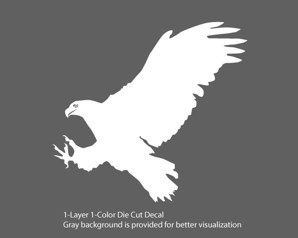 Wildlife / Birds – Eagle 2 Flying Charging 6Yrs Film Outdoor Decal Vinyl Sticker