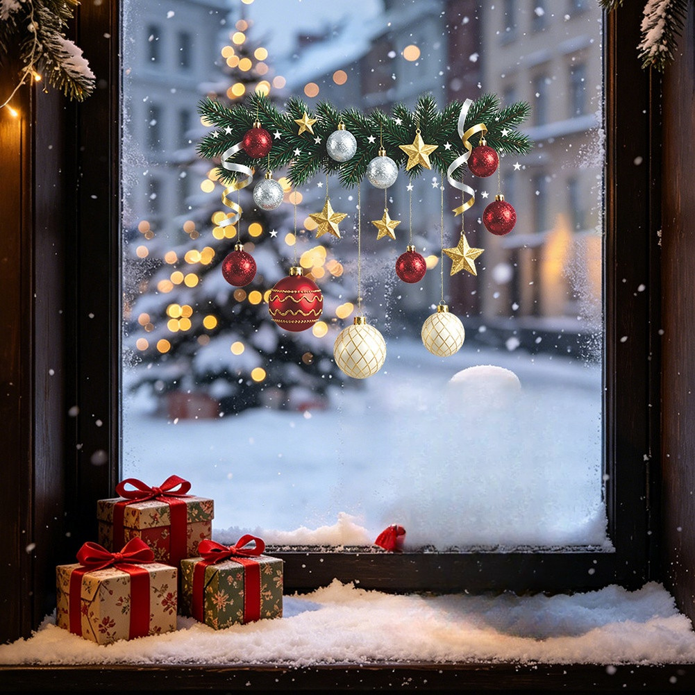 Christmas Tree Window Sticker for Glass For tile Metal 29/25cm 27/23cm