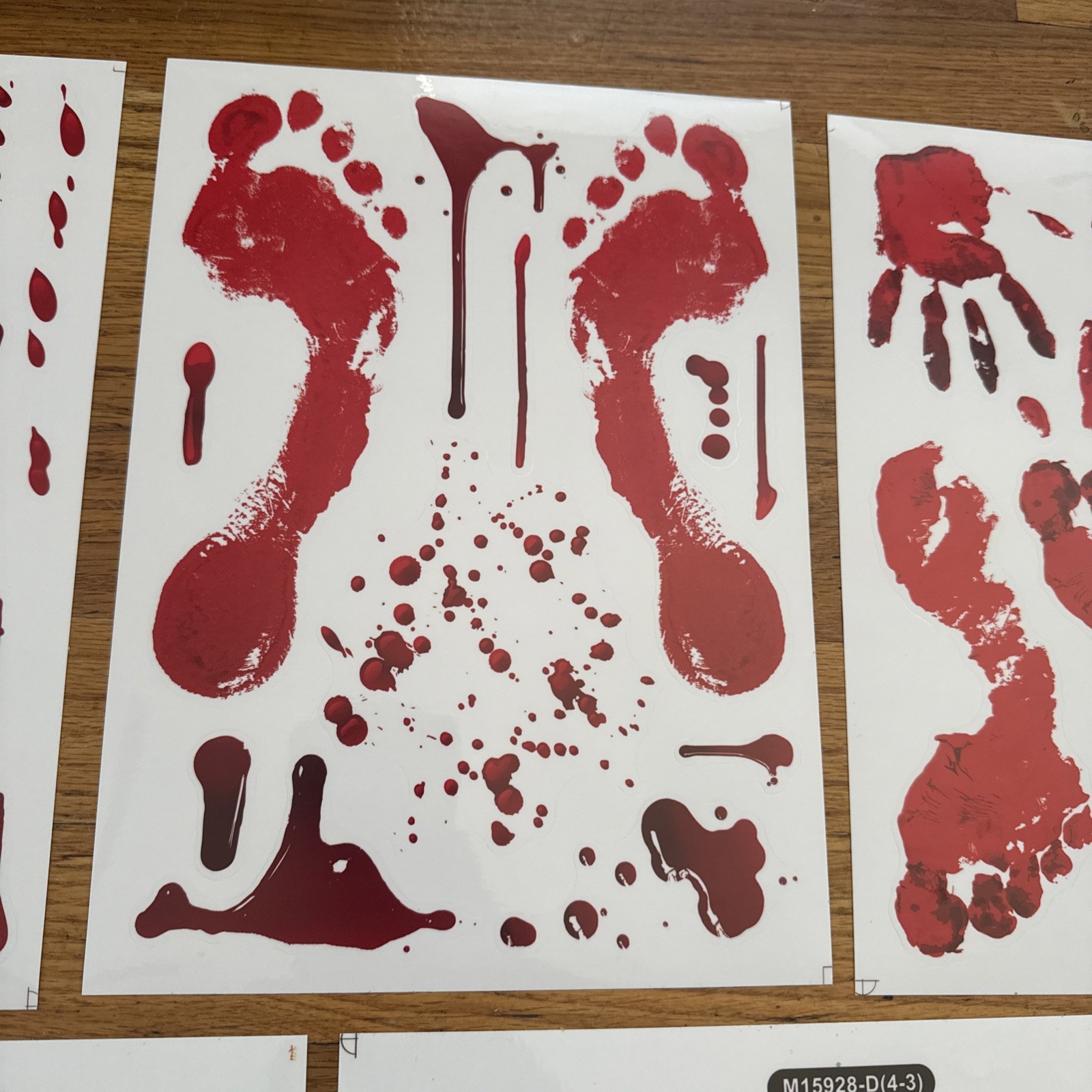 12 sheets of Bloody Handprint Footprint Window Stickers Wall Stickers /Halloween
