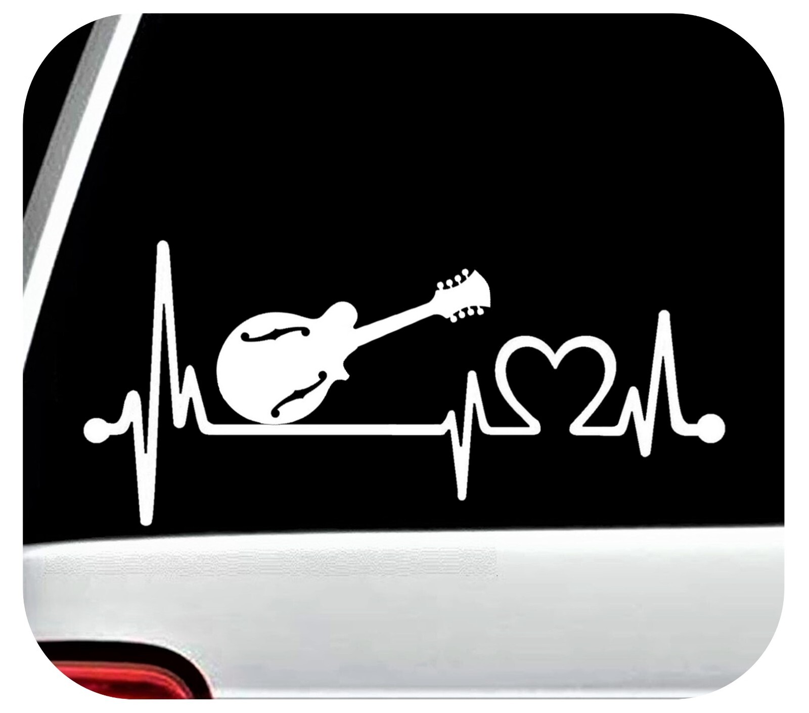 Mandolin Decal Heartbeat Lifeline Sticker Bluegrass Music Mandolin Decal BG2097