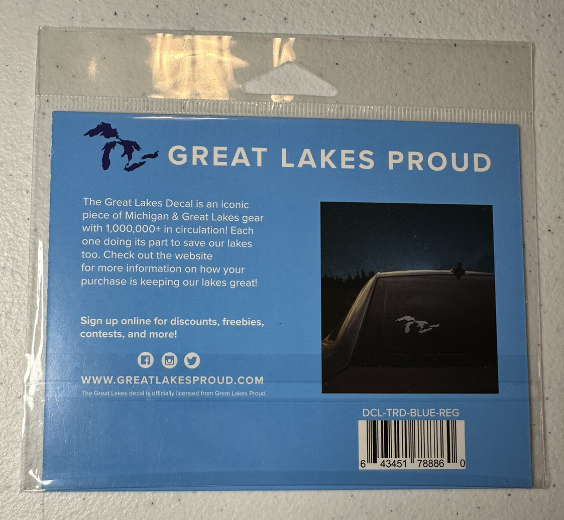 Michigan Great Lakes Window Vinyl Sticker Decal – Royal Blue Solid Color