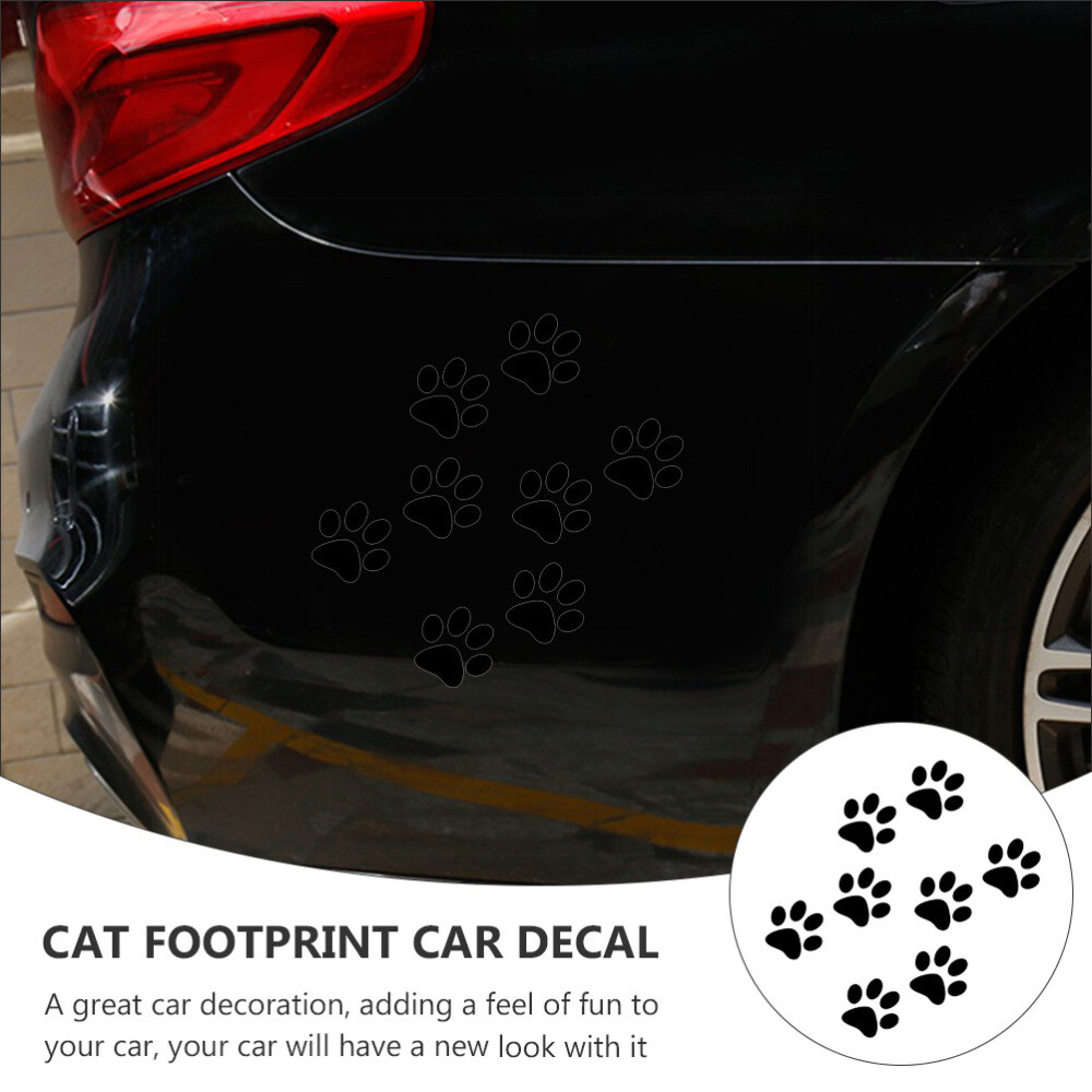 24Pcs Cat Footprint Decal Auto Body Sticker Car Body Sticker Car Window Decal