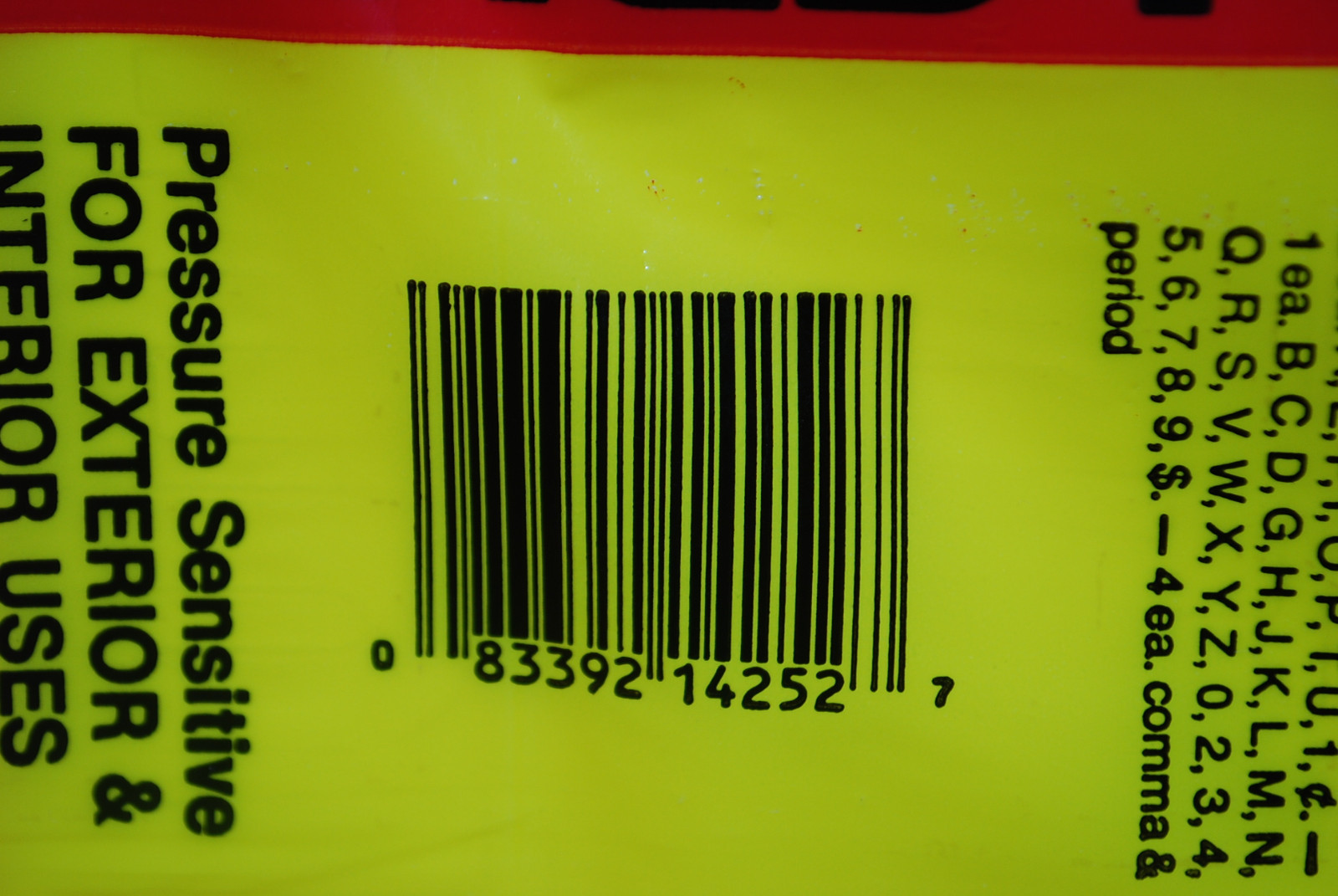 Presto Stik Vinyl Plastic Letters & Numbers 2" White Permanent #14252 S6478