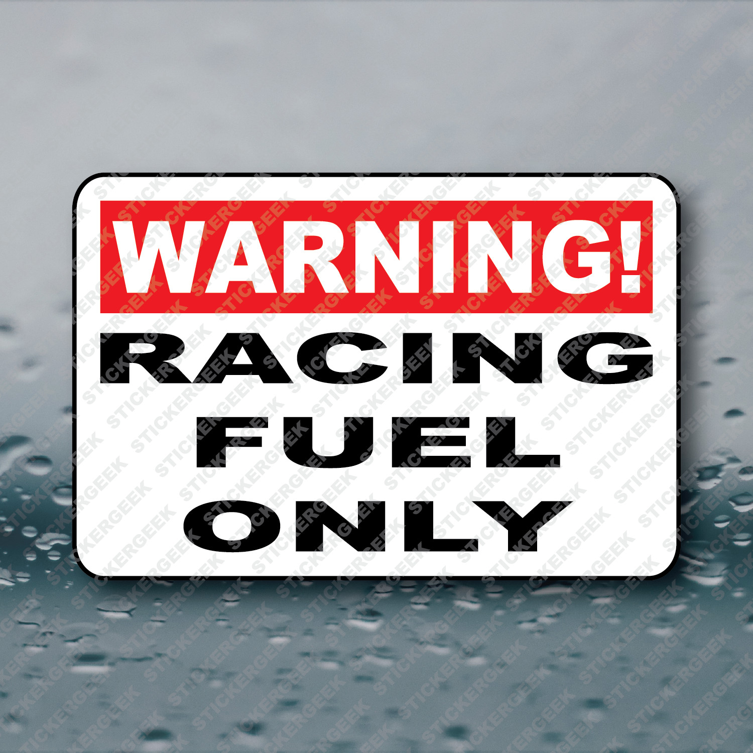 WARNING Racing Fuel Only Garage Shop JDM KDM Euro Meme Prank Gag Joke Sticker