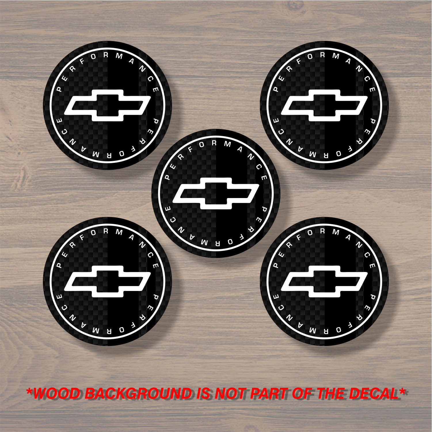 Vinyl Decal Sticker Overlays Fits Chevrolet Chevy Bowtie Wheel Center Cap x5