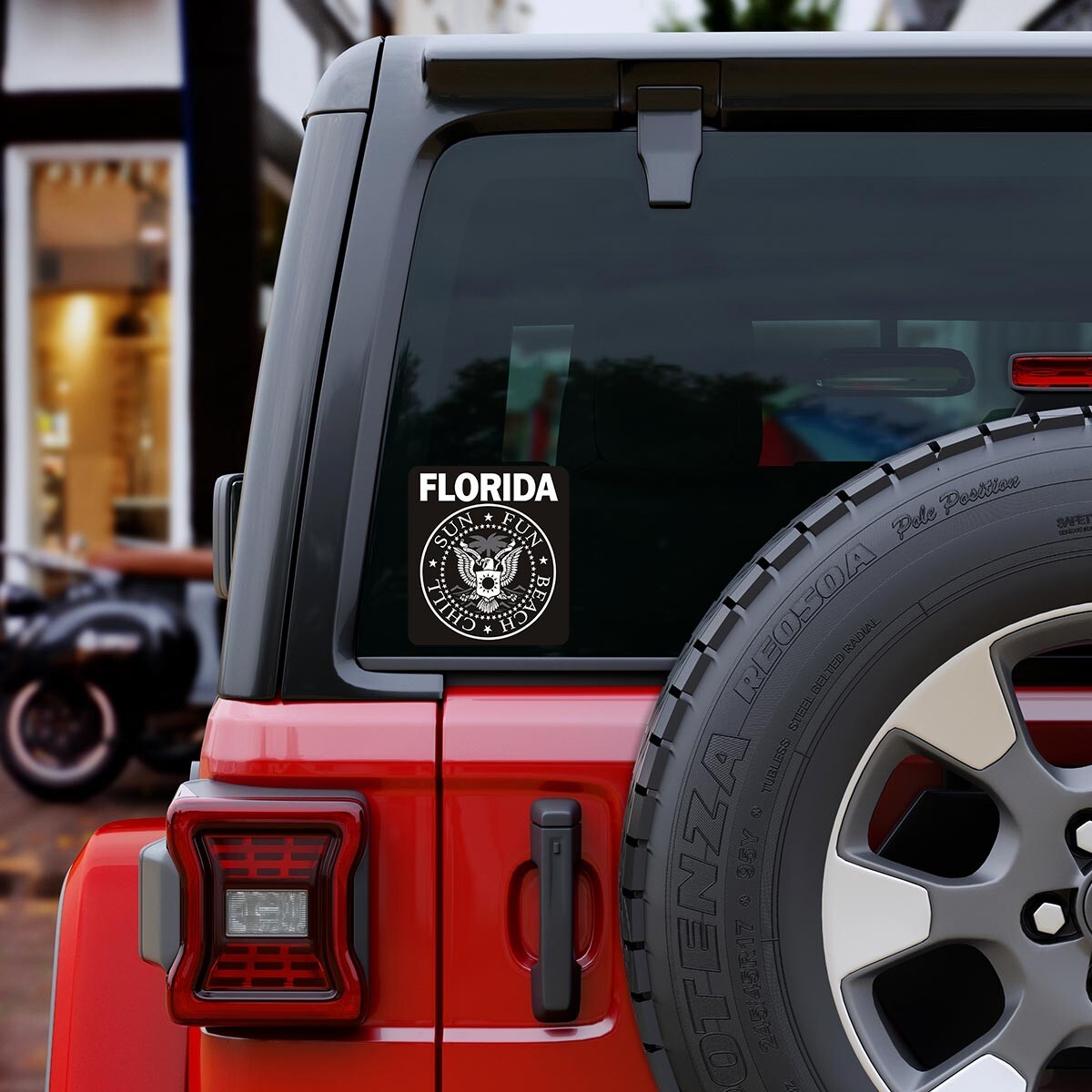 Vinyl Sticker: Florida Punk Rock Logo Style, US Florida State Souvenir