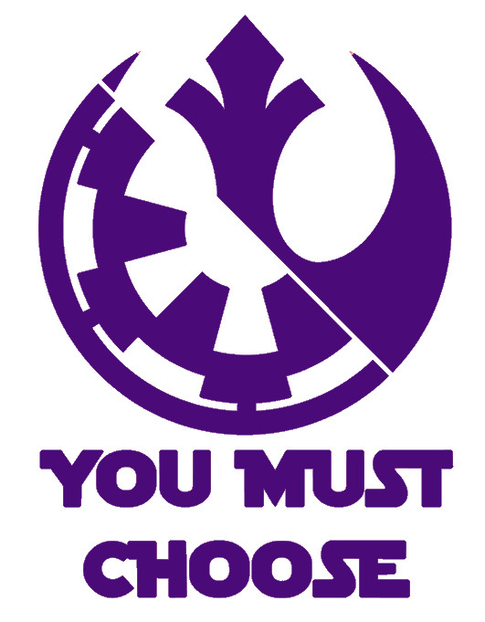 YOU MUST CHOOSE, STAR WARS, EMPIRE / REBEL, DARK /LIGHT, Decal Stickers for Cars