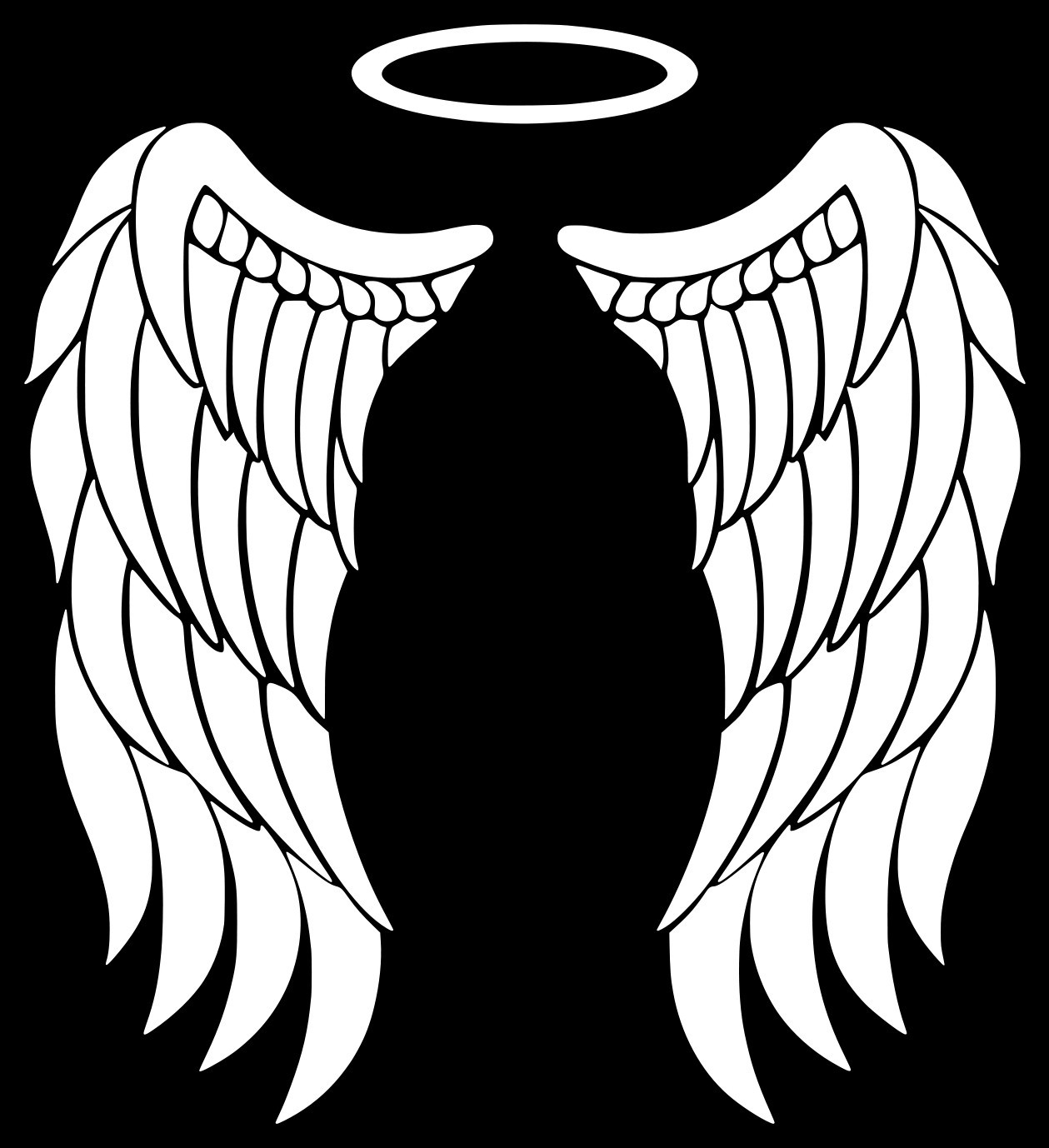 RESERVE mgill0923 – 20" Angel Wings with Halo in WHITE file: mgill0923