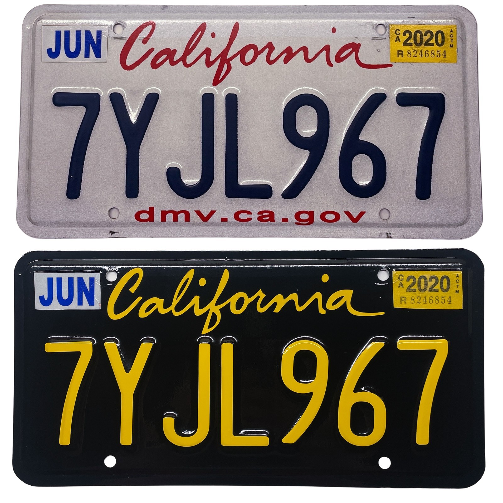 Cursive and Legacy California CA Plate Wrap DIY Kit White, Yellow Red Reflective