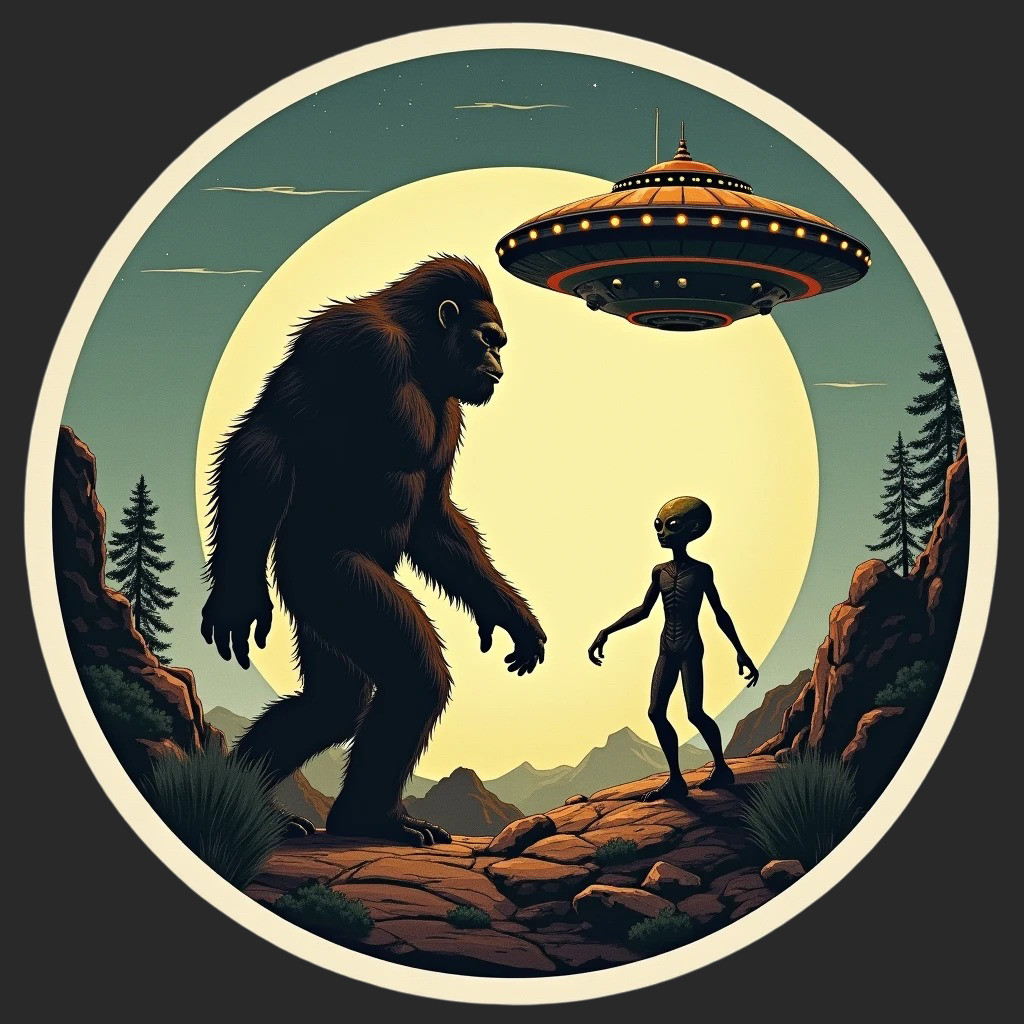 Bigfoot sticker vinyl decal alien cryptid ufo woods nature area 51 believe