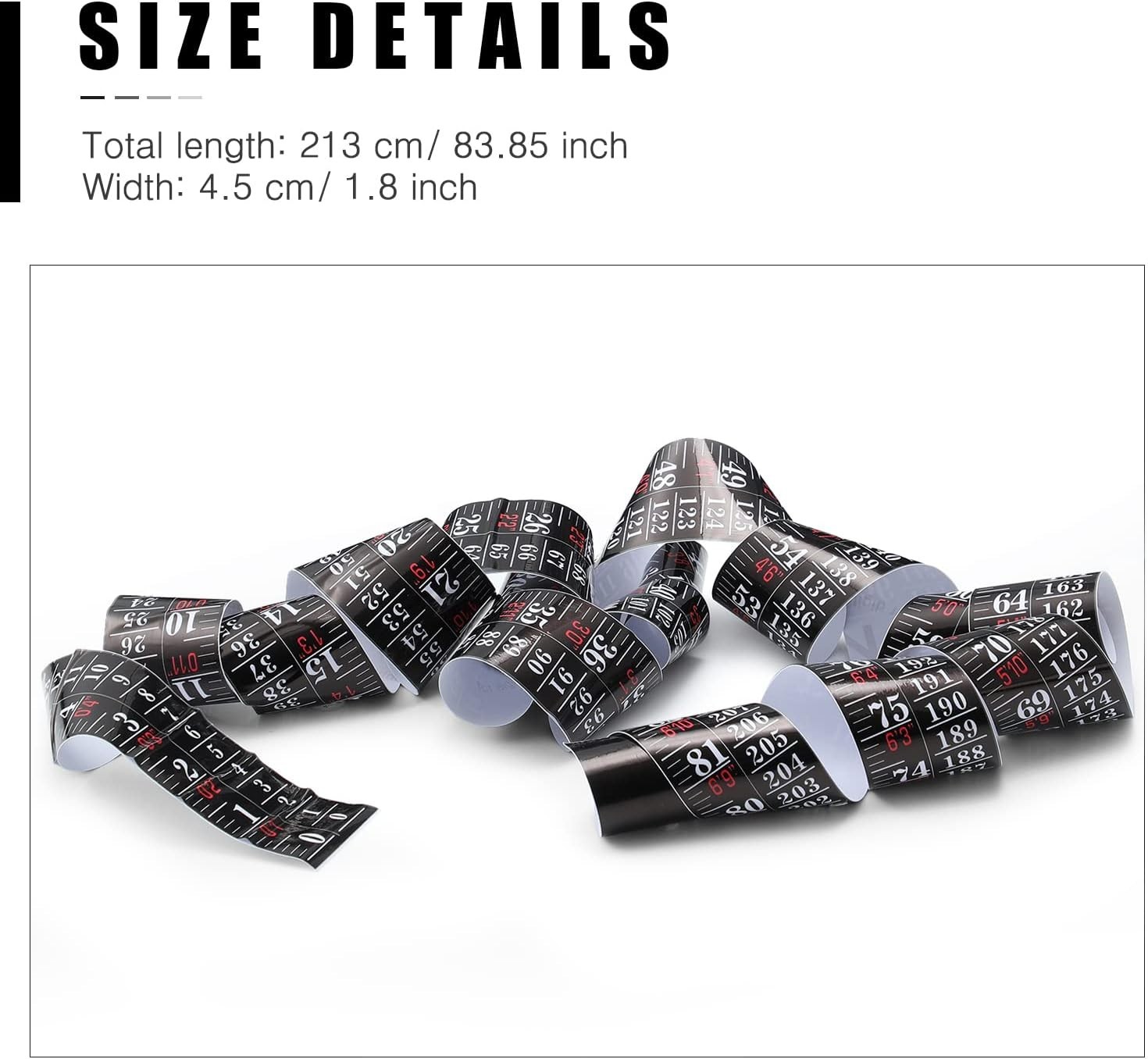 Growth Chart Ruler Black Adhesive Height Indicator Tape Measure Decor