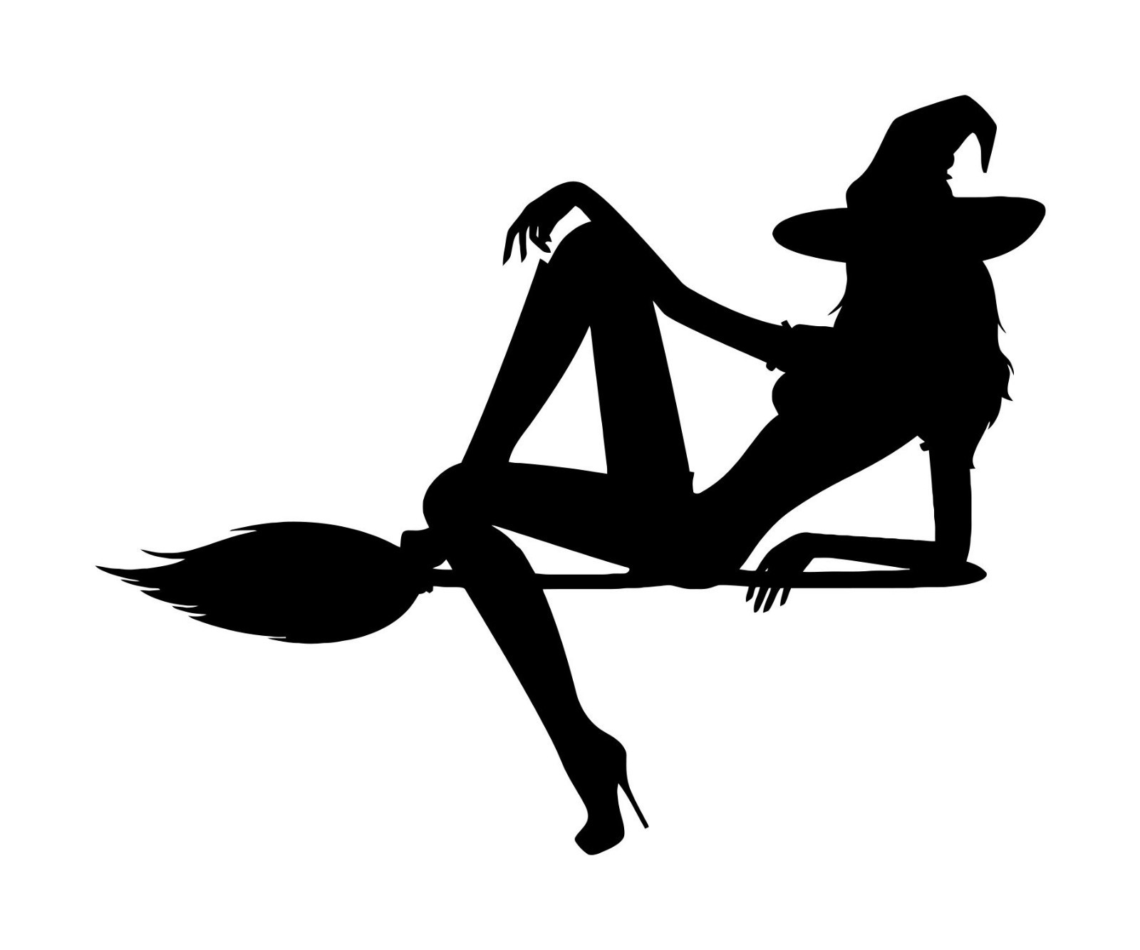 WITCH on BROOMSTICK Vinyl Decal Sticker -V3- Flying Halloween Sexy Witchcraft