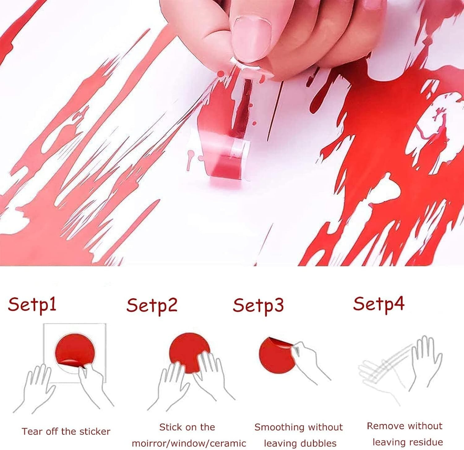 Halloween stickers Bloody Footprints Floor Clings Bloody party Decorations
