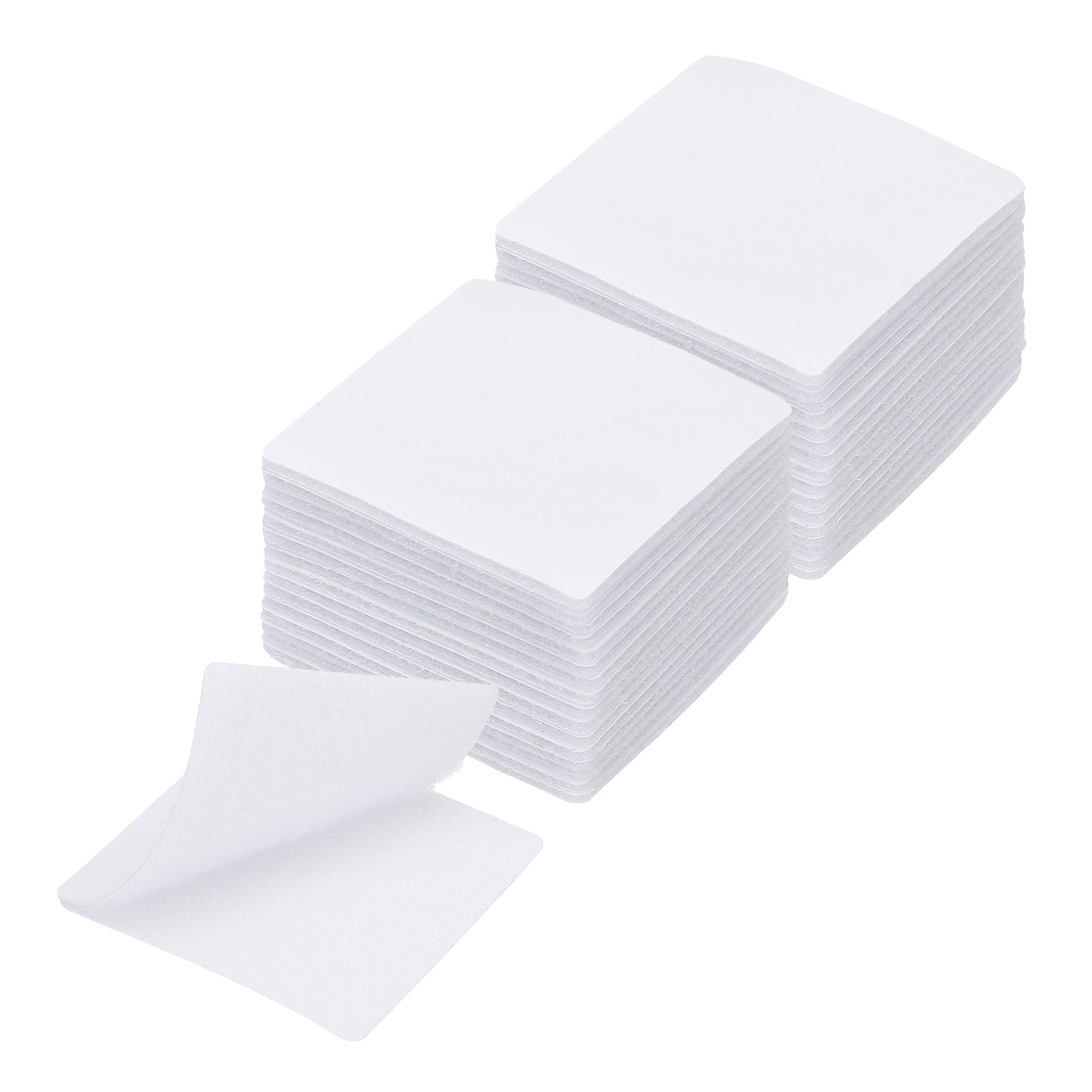 2.4×2.4 Inches Hook and Loop Dots 16 Sets Square Self Adhesive Tape White