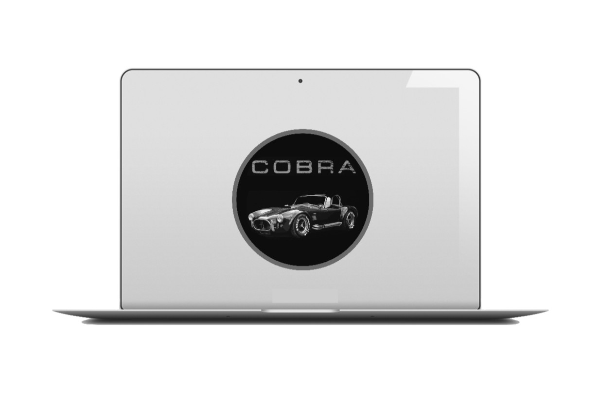 Car Classics "Cobra B/W" – 4" Handmade Vinyl Decal Cooler Vehicle Laptop Tumbler
