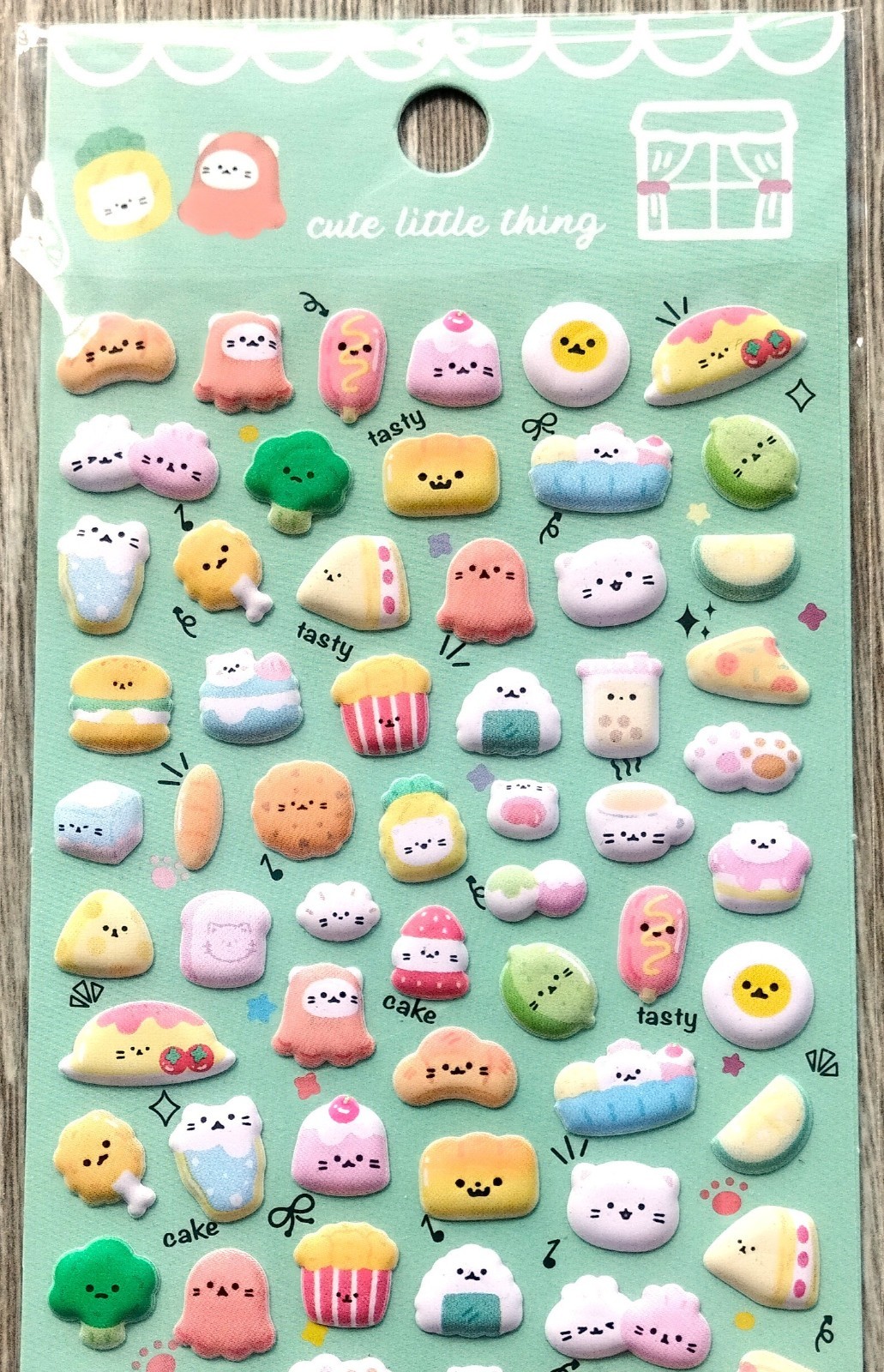 Cute Little Thing Food PVC Puffy Sticker Burger Dumpling Sweets Animal Kid JAPAN