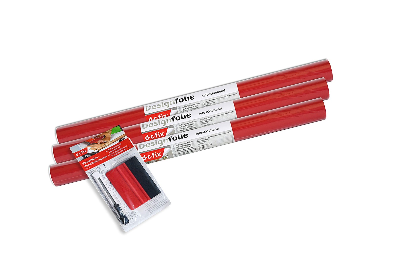 346-0637-3PKA Decorative Self-Adhesive Film, Matte Red, 17" x 78" Roll, 3-Pac…