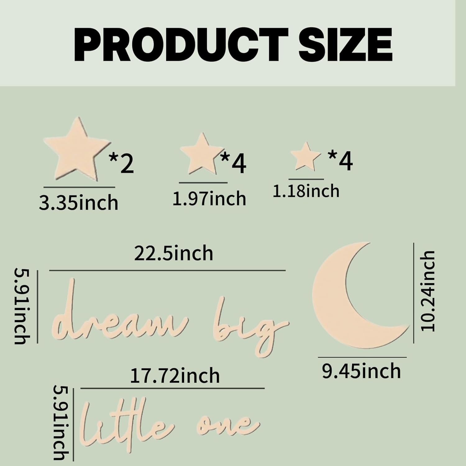 15 Pcs Nursery Wall Art, Moon and Stars Boho Decor for Neutral Baby Room, Woo…