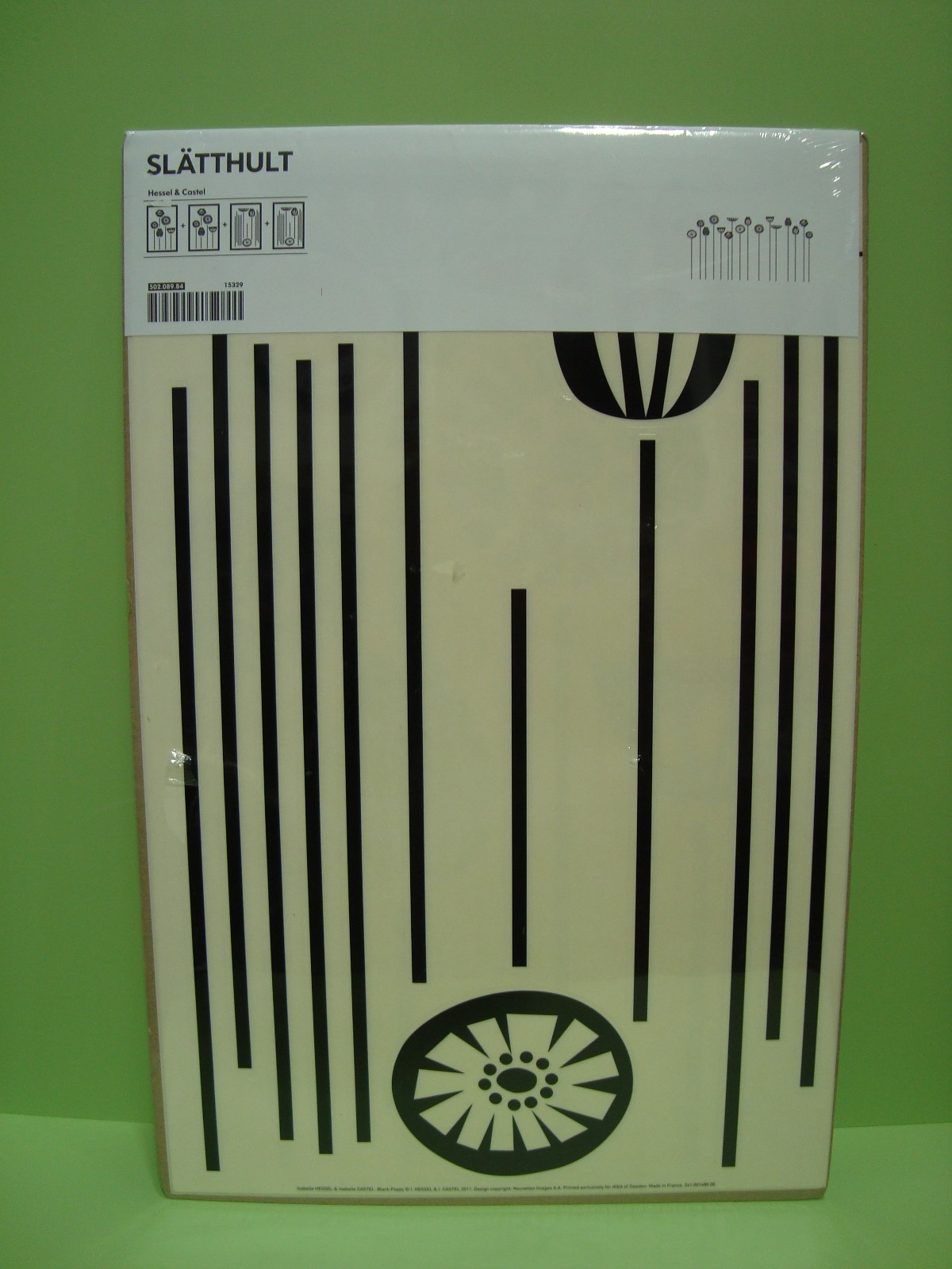 IKEA Slatthult Hessel & Castel Black Poppy Wall Decor Stickers New in Package
