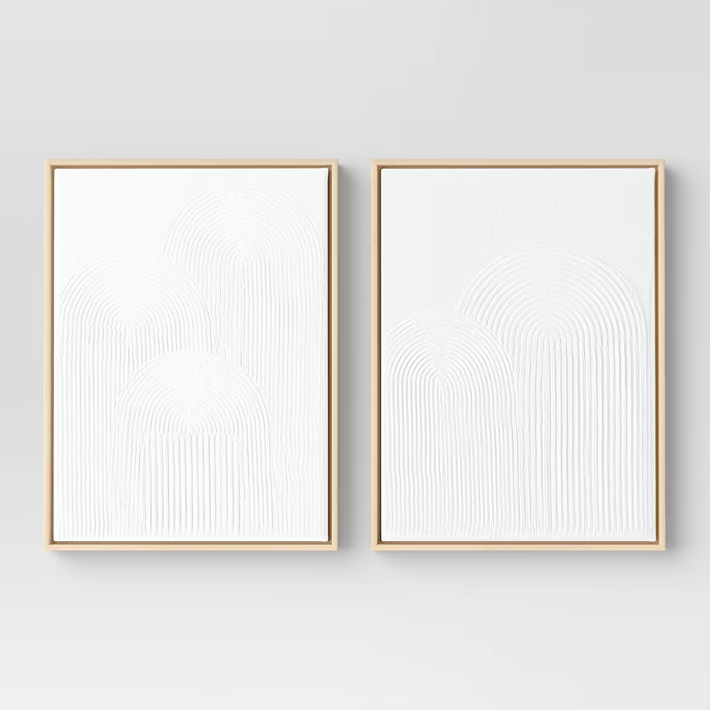 (Set of 2) 12" x 16" Rainbow Arches Framed Embellished Canvas Set