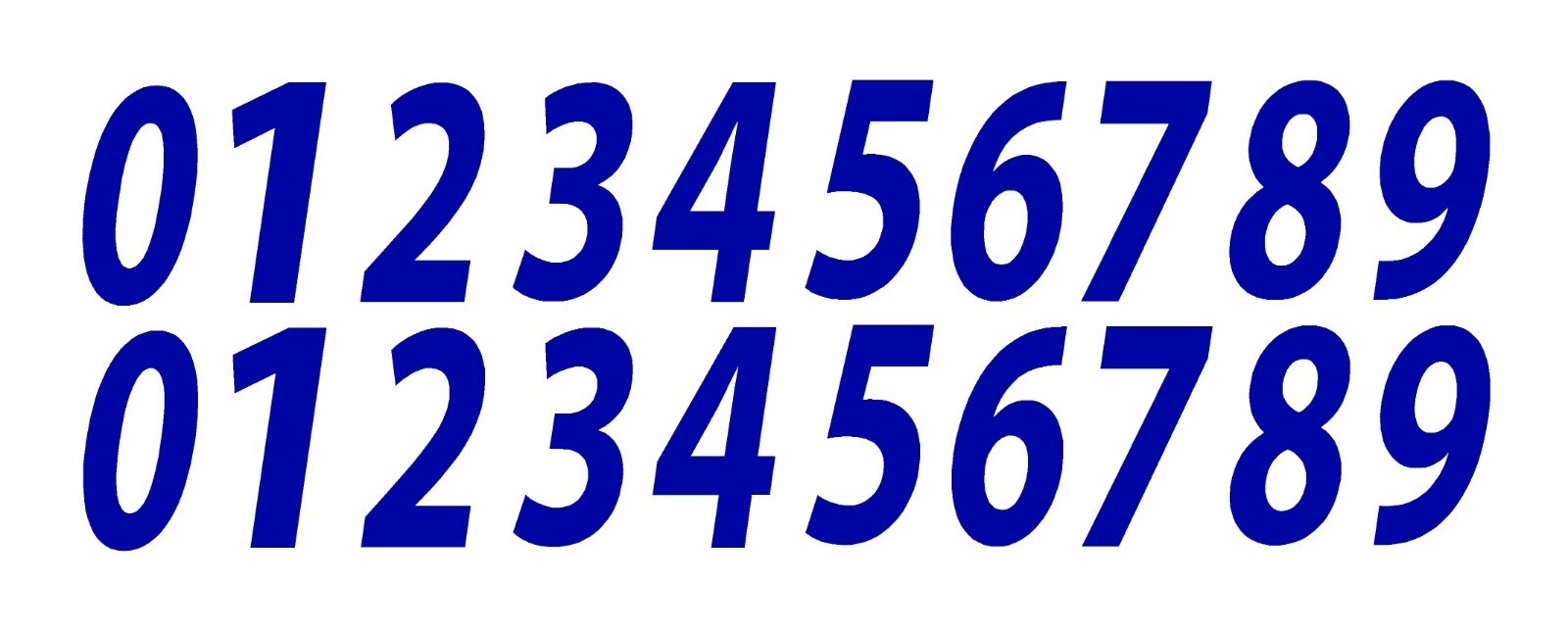 0-9 Reflective Numbers Blue Sticker Vinyl Decal pick 1"-12" Set Of 20 (RV1-2)