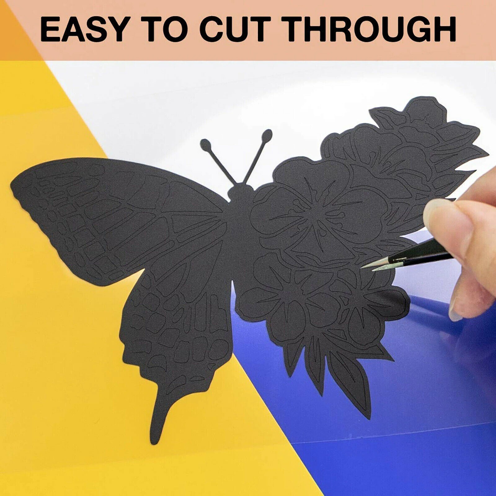 12"X 5ft Permanent Adhesive Vinyl Roll 30x152cm Glossy black Self-adhesive paper