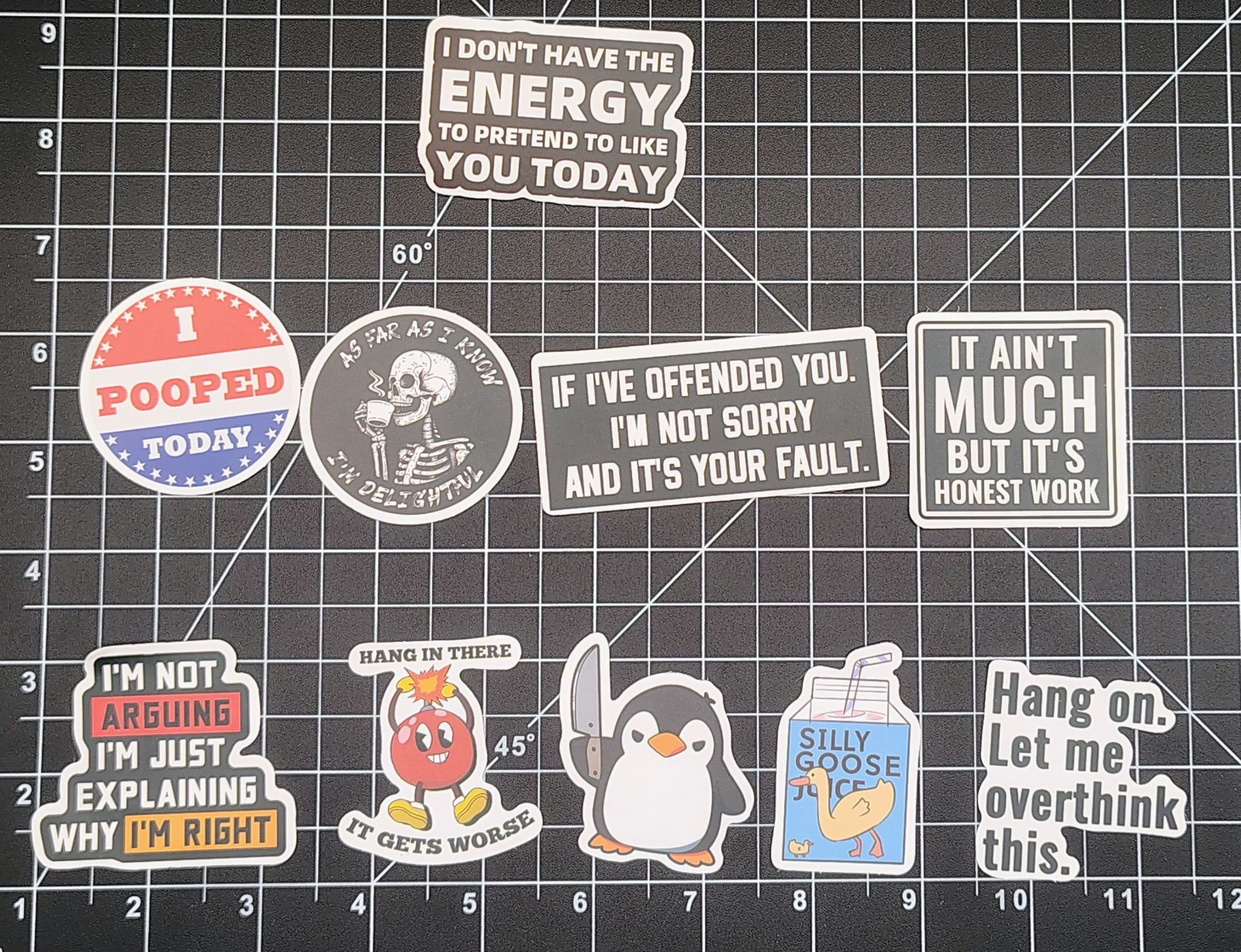 100 Pcs Funny Meme Stickers Pack Vinyl Decals Sarcastic Adult Humor Joke Lot