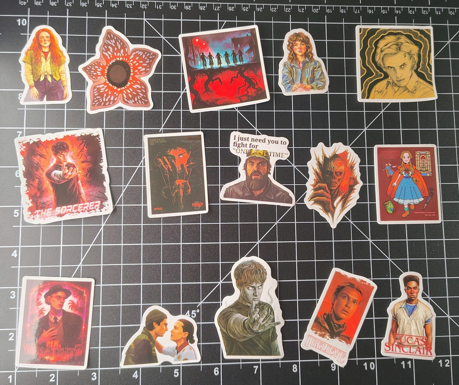 60 Pack 80s Sci-Fi Retro TV Show Stickers Upside Down Monster Nostalgia Decals
