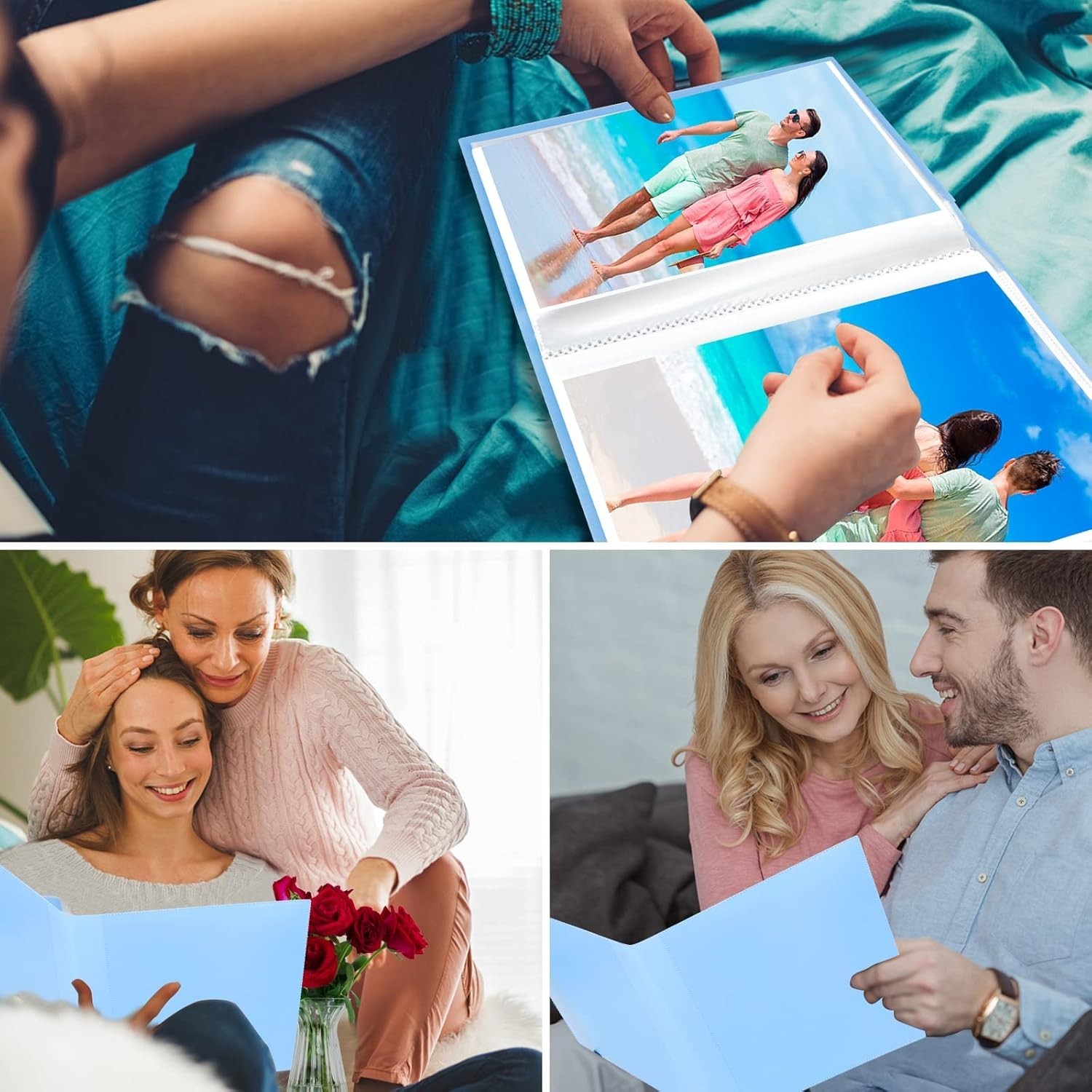 Photo Album 8.5X11 Holds 68 Photos, Art Portfolio Binder for 8.5 X 11 Pictures,