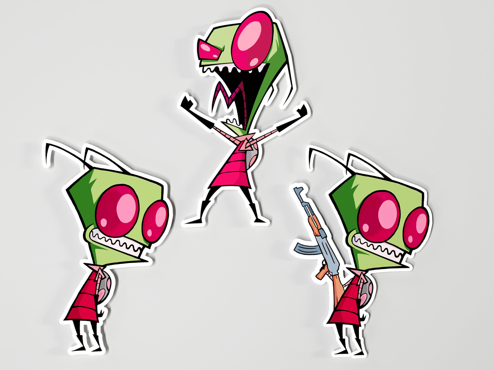 Invader Zim Indoor/Outdoor ~3.5 Inch Vinyl Diecut Stickers | UV/Water Resistant