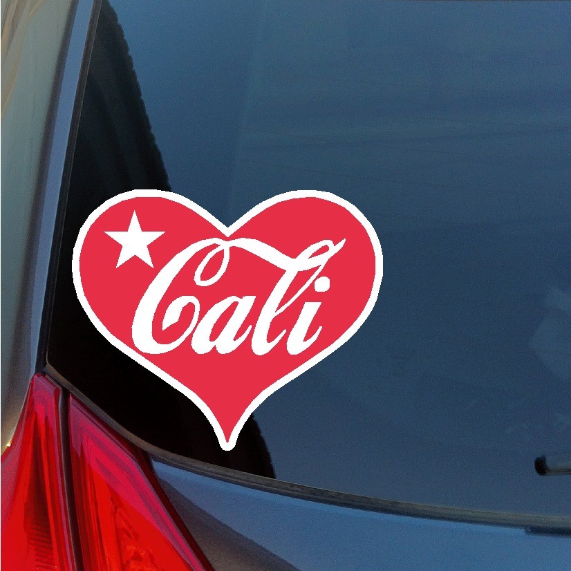 Cali heart vinyl sticker decal California love car truck SUV board window