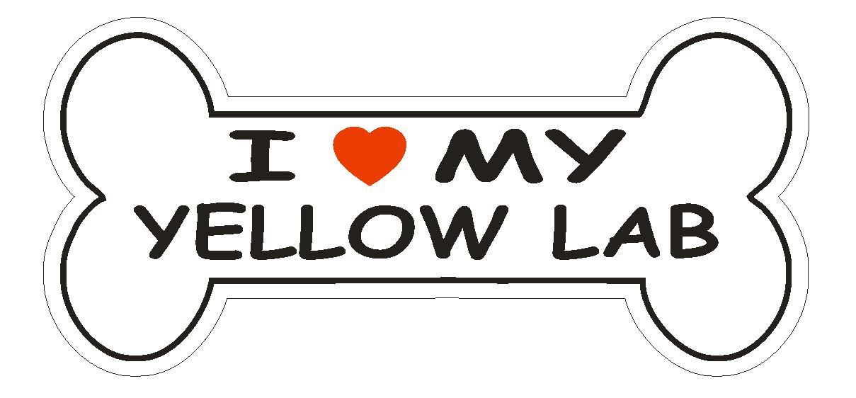 Love My Yellow Lab Bumper Sticker or Helmet Sticker D1120 Dog Bone Pet Lover