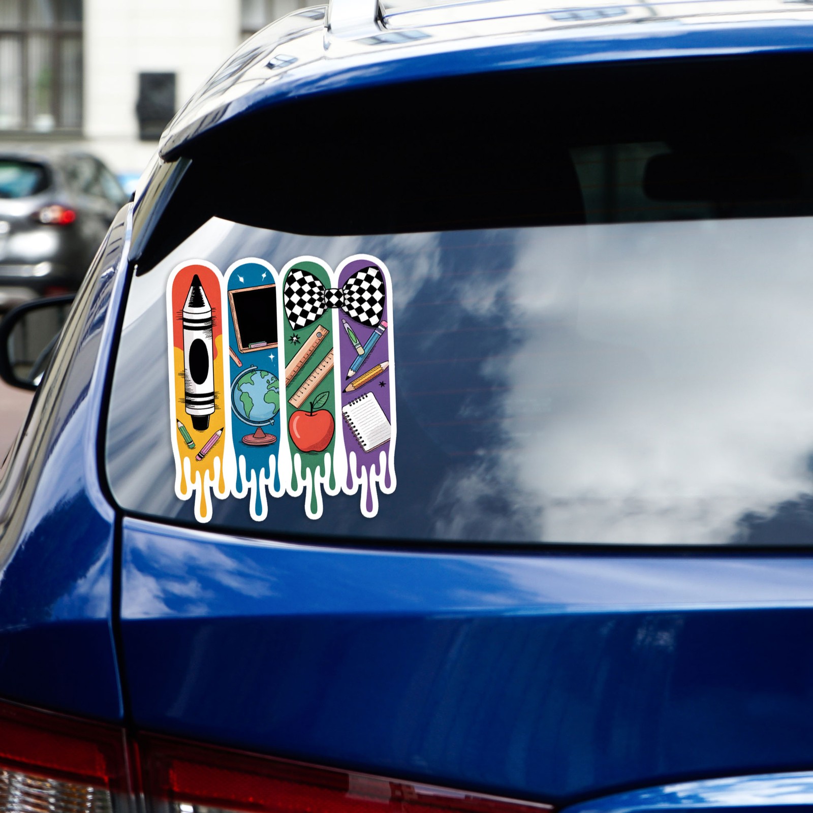 Crayon School Brushstrokes – Vinyl Decal Sticker – Car Window Laptop – #1321