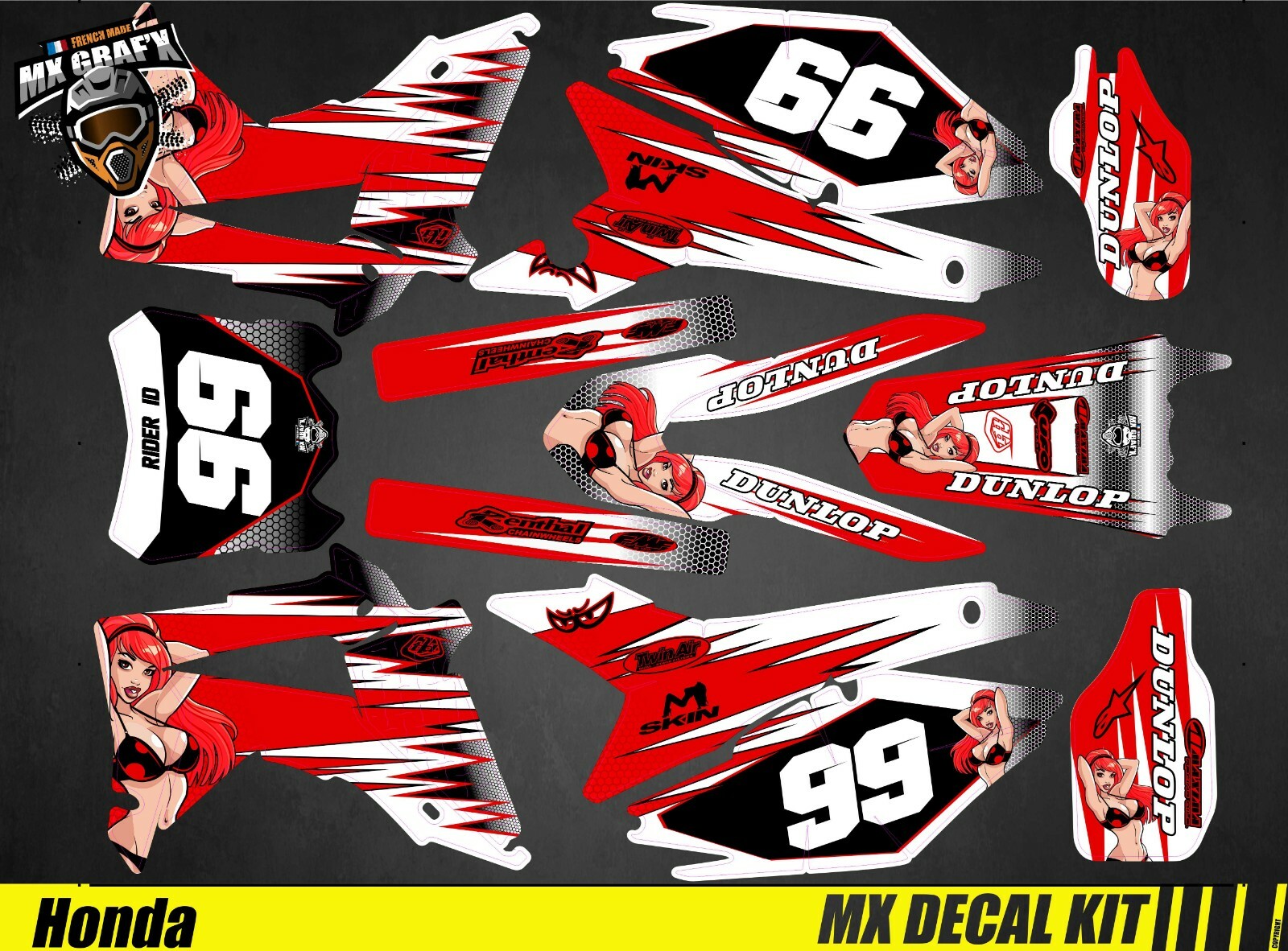 Motorcycle Decal Kit For Honda CRF – Sexy
