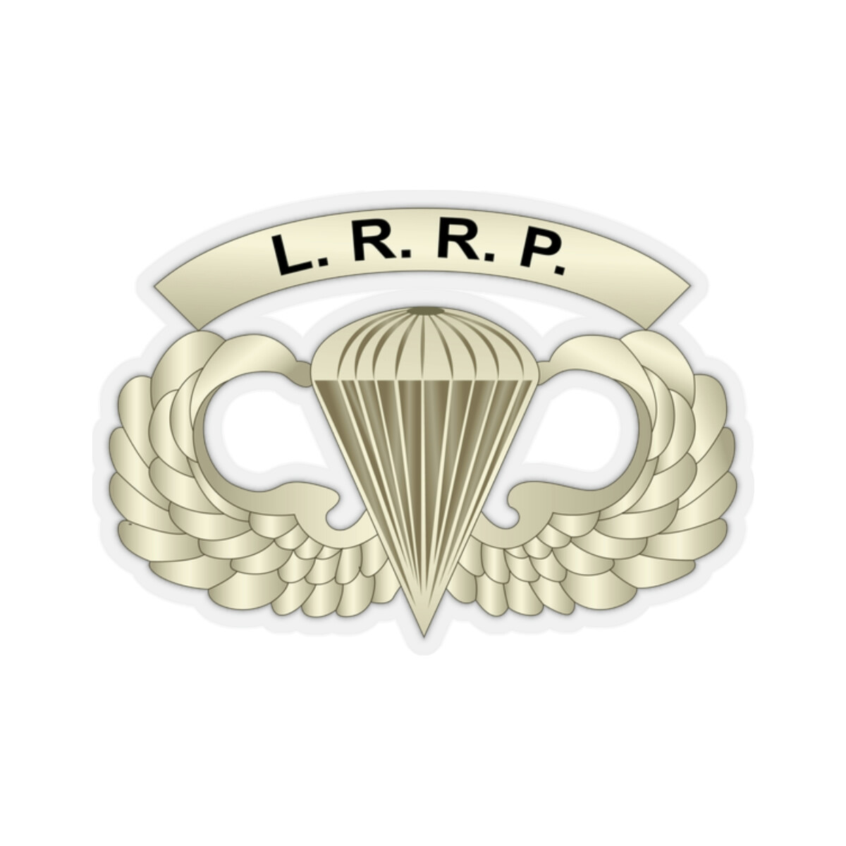 Kiss-Cut Stickers – Army – LRRP – Basic Airborne Badge w LRRP Tab X 300