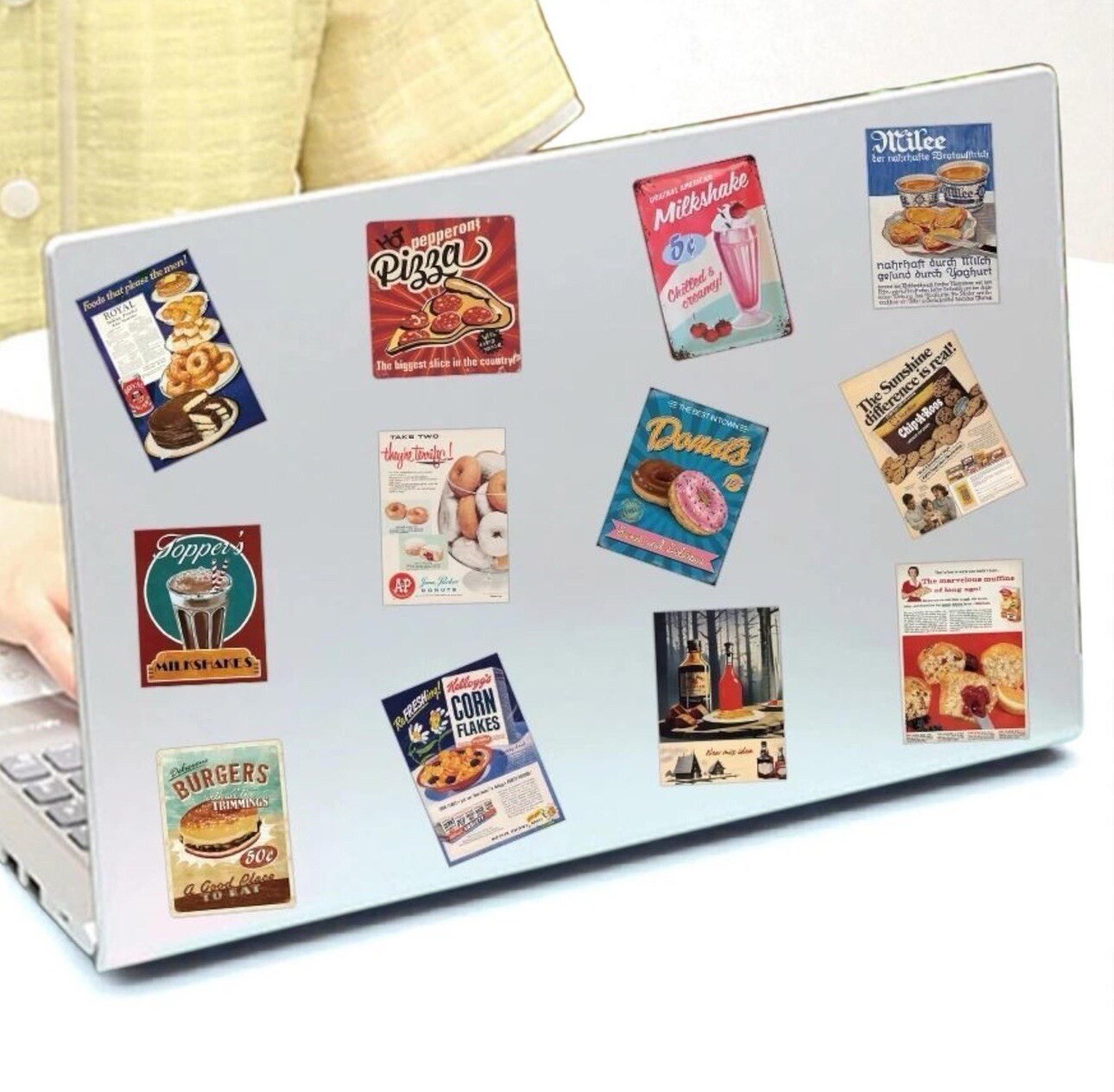 50 PACK PCS Vintage Nostalgia Retro Antique Food Drinks Ads Labels Stickers Lot