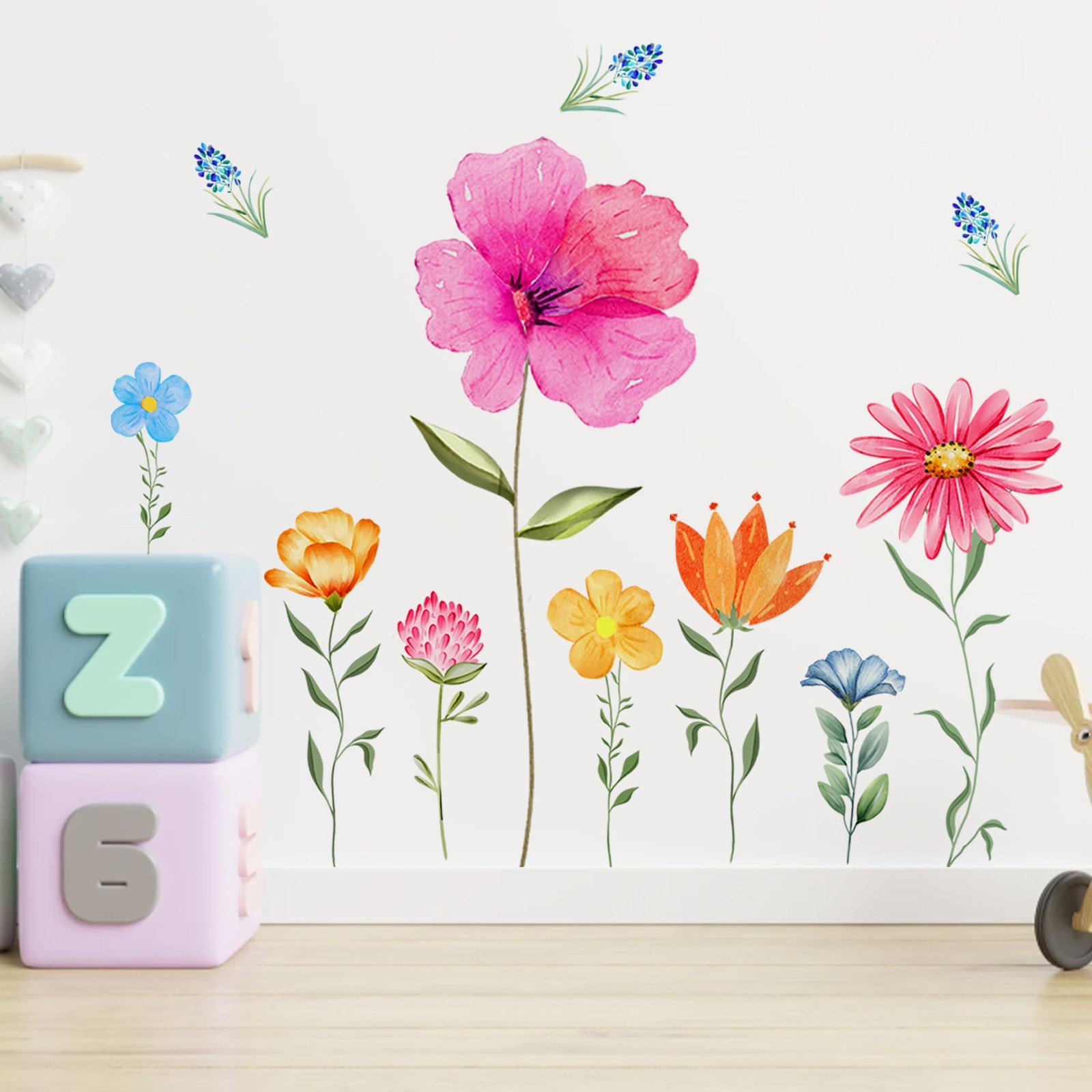Large Flower Wall Stickers for Room – Peel and Stick Floral Wall Decals for N…