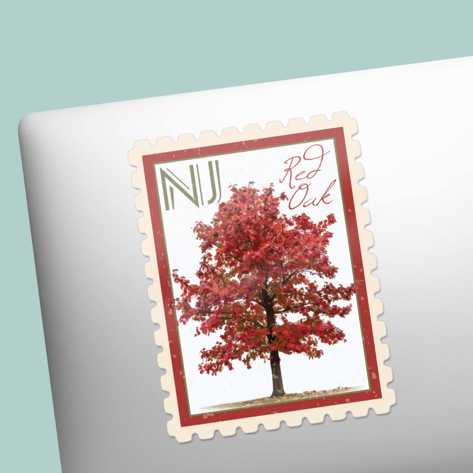 New Jersey State Tree Red Oak Sticker – NJ Vintage Stamp Decal