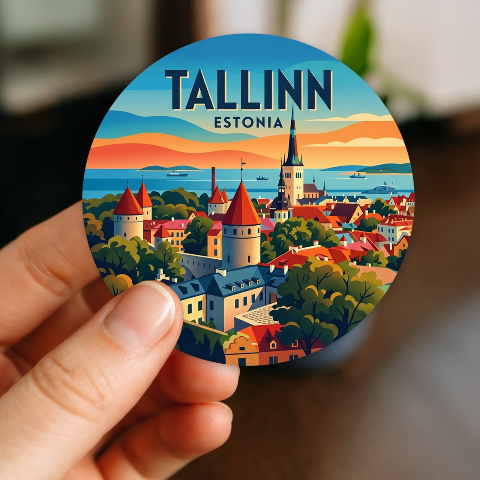 Tallinn Estonia Vintage Travel Sticker Die Cut Waterproof Decal Vinyl Laptop