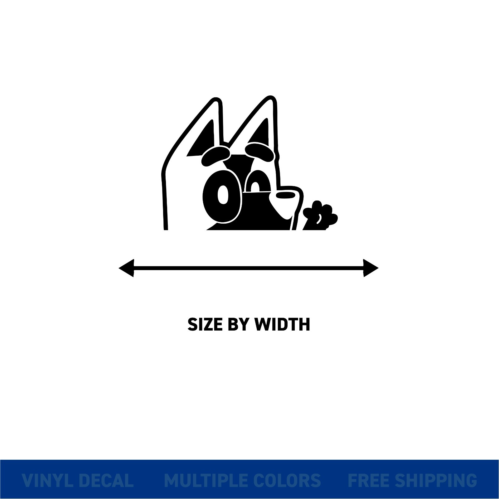 Bluey Peeker – Glossy Cut Vinyl Car Decal – Multiple Sizes & Color