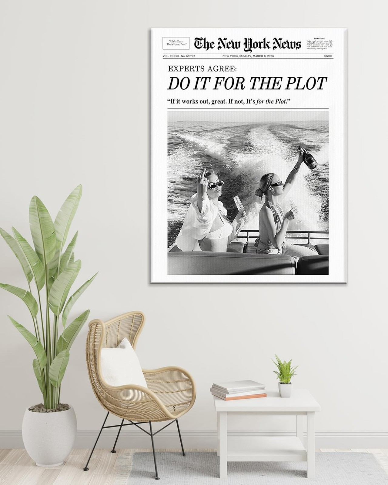 Aesthetic Trendy Newspaper Wall Art 16×20 Vintage Do It For The Plot Magazine…